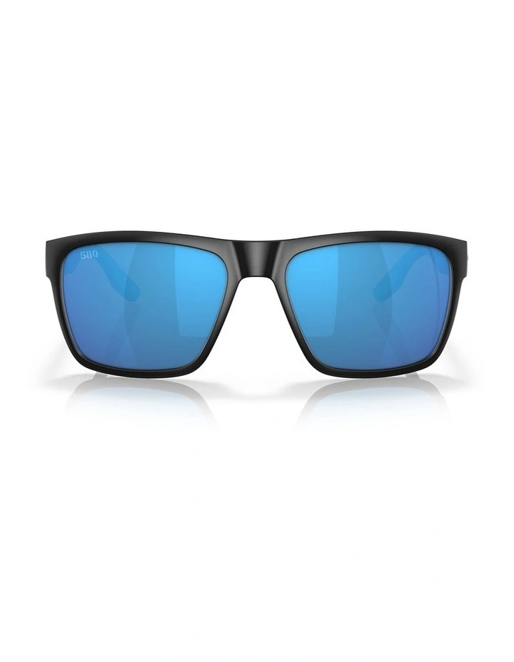 Paunch XL Blue Polarised Sunglasses in Matte Black