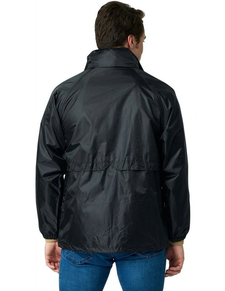 Stowaway Waterproof Rain Jacket in Black