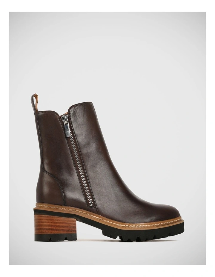 Lindira Leather Ankle Boot in Chestnut