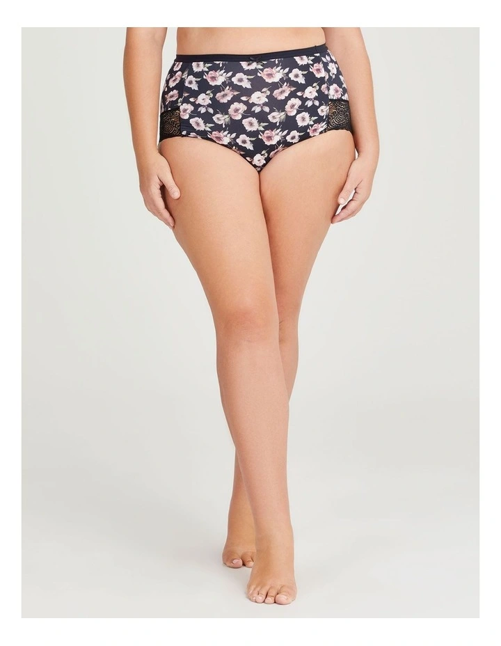 Micro Lace Trim Briefs 2 Pack in Rose Print
