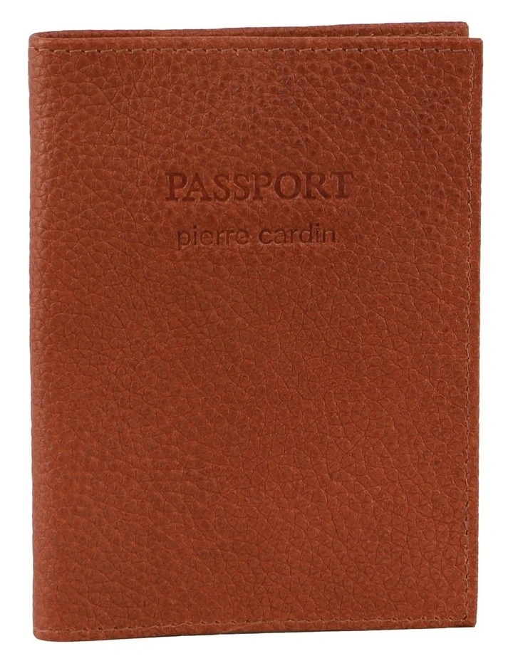 Leather Passport Wallet Cover in Cognac
