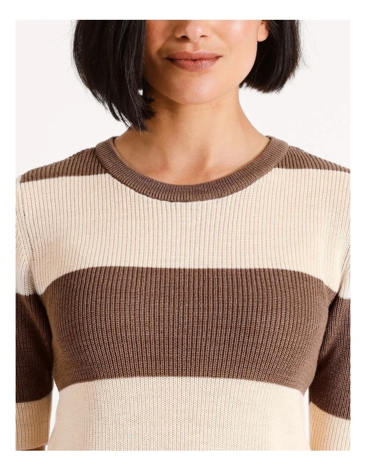 Lexsun Short Sleeve Top in Brown