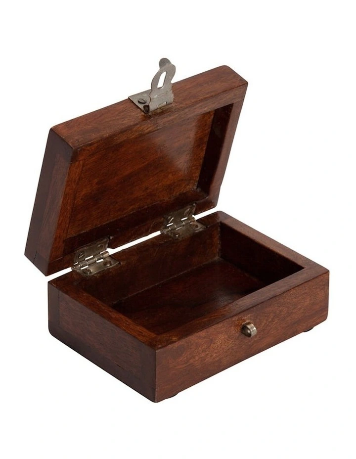 Handcrafted Moroccan Trinket Box in Walnut