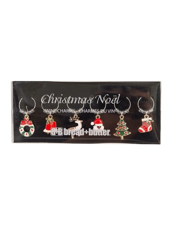 Various Christmas Mix Wine Glass Charms 6 Pack