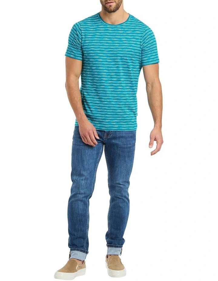 Sun Space Dye Tee in Atlantic Stripe