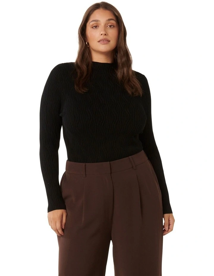 Everley Wave Jumper in Black