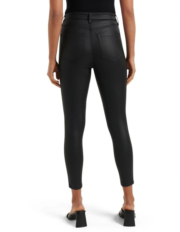 Bella Cropped High Rise Skinny Jeans in Black