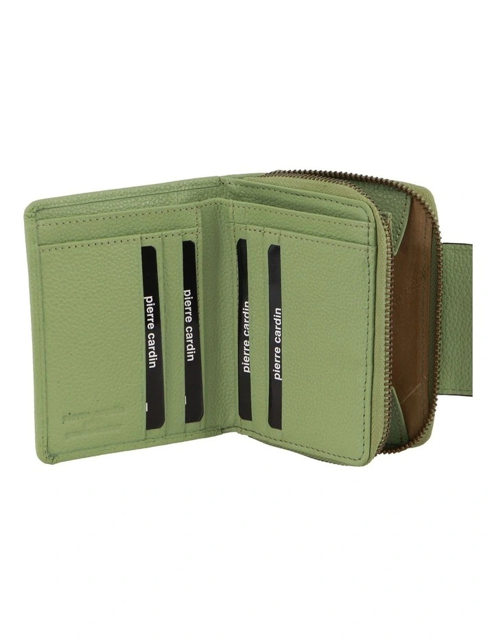 Leather Tab Bi-Fold Wallet in Blue