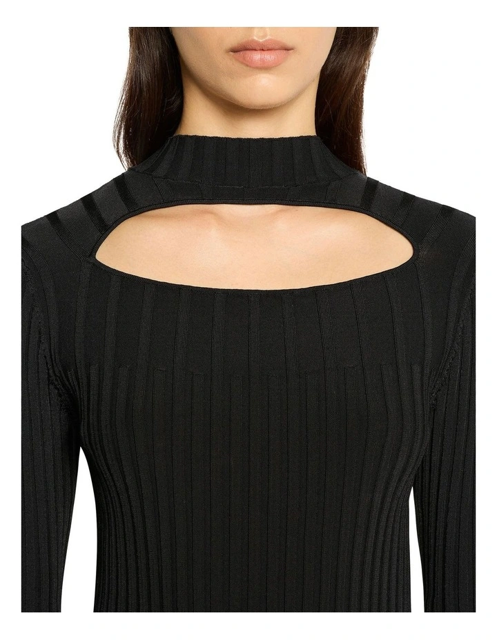 Roadtrip Rib Knit Top in Black