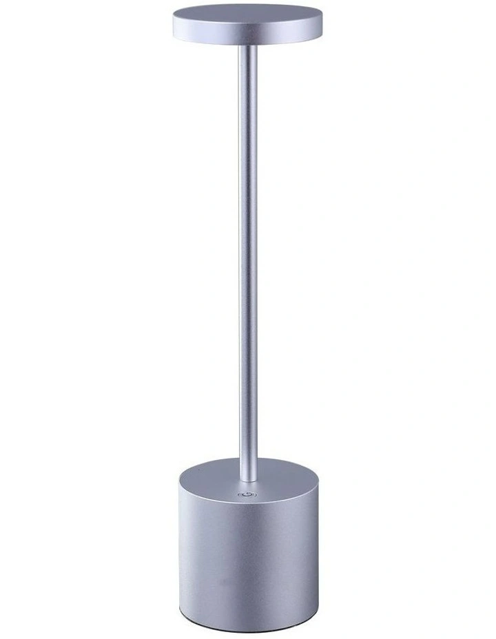 Portable LED Bar Table Lamp in Silver