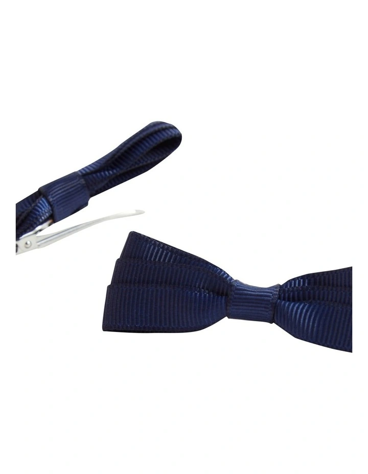 Grosgrain Bow Duck Clip in Navy
