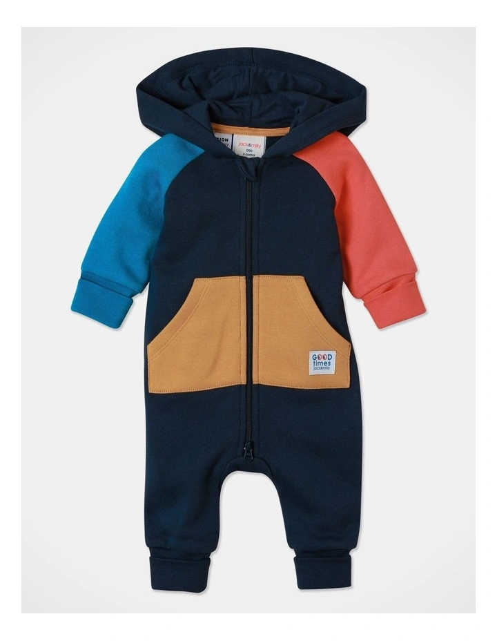 Sasha Fleece Coverall in Navy