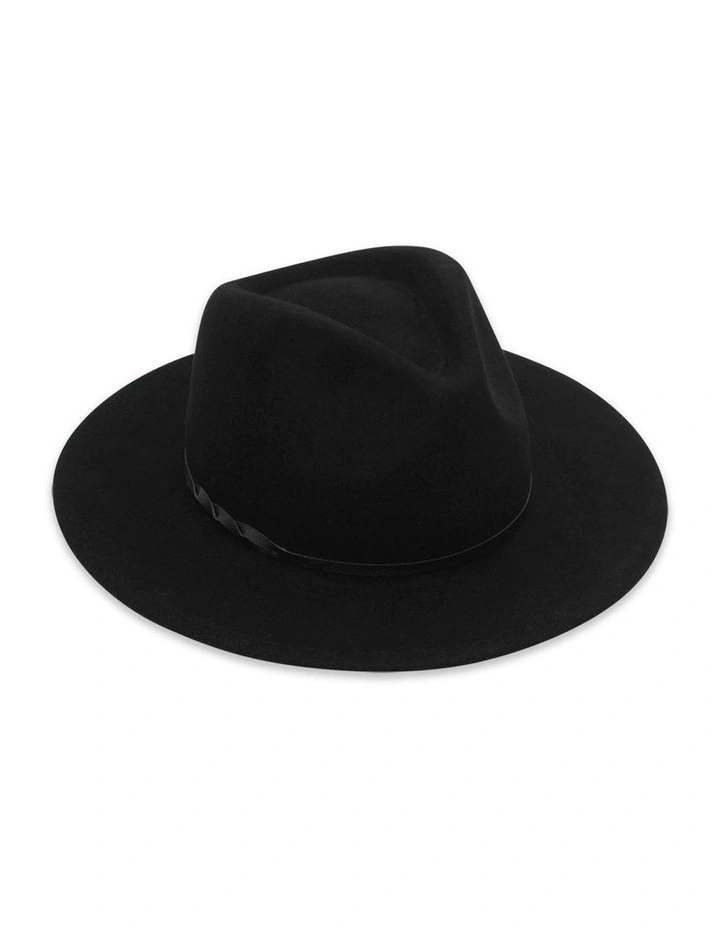 Kleio Wool Fedora in Black