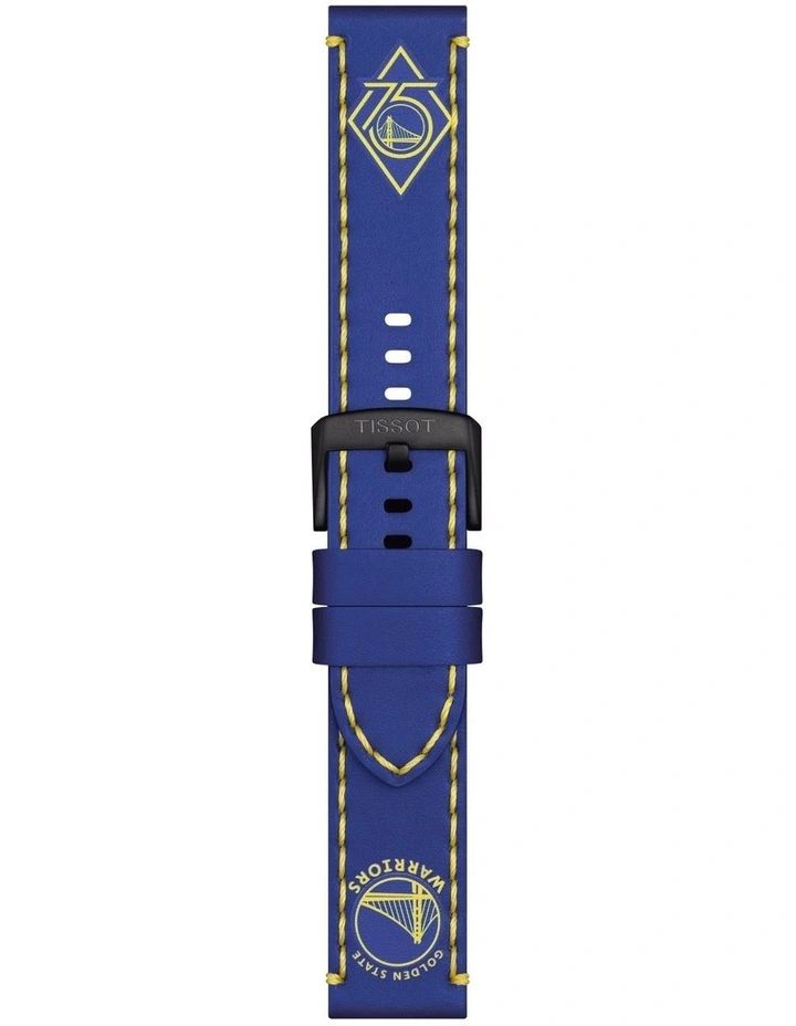 Official NBA Leather 22mm Watch Strap in Golden State Warriors Blue