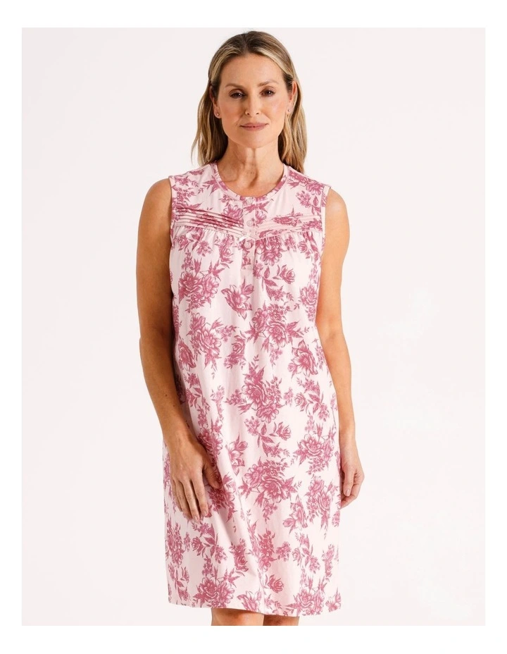 Timeless Sleeveless Nightie in Pink Floral