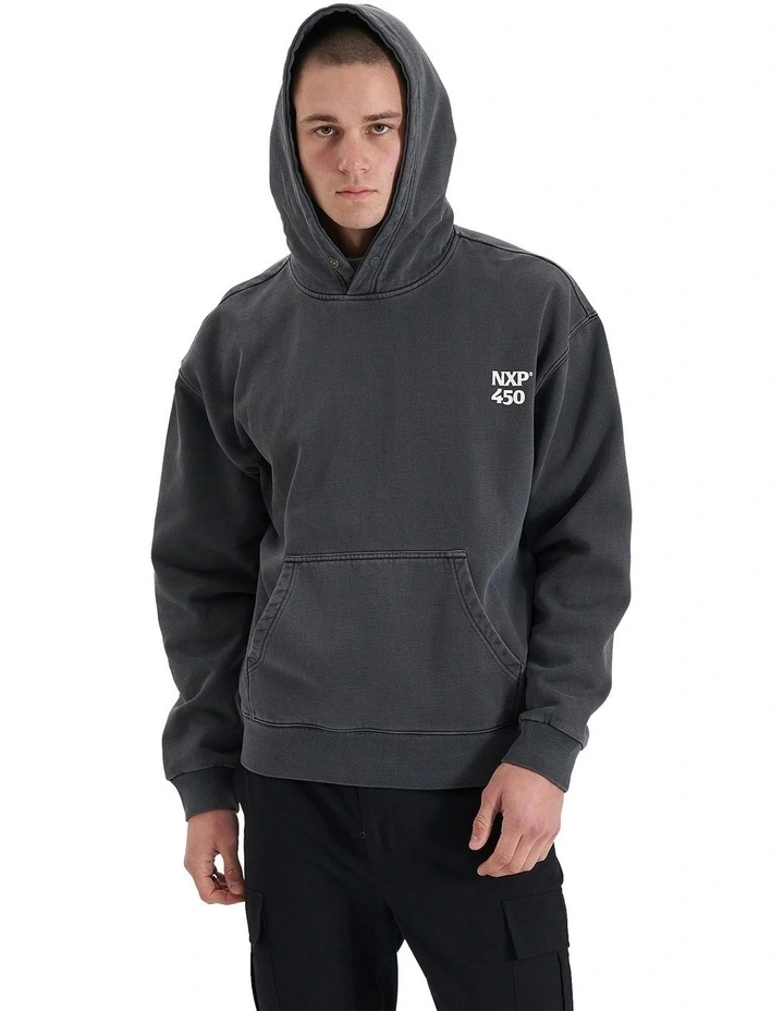 Core Line Heavy Box Fit Hooded Sweater in Pigment Asphalt