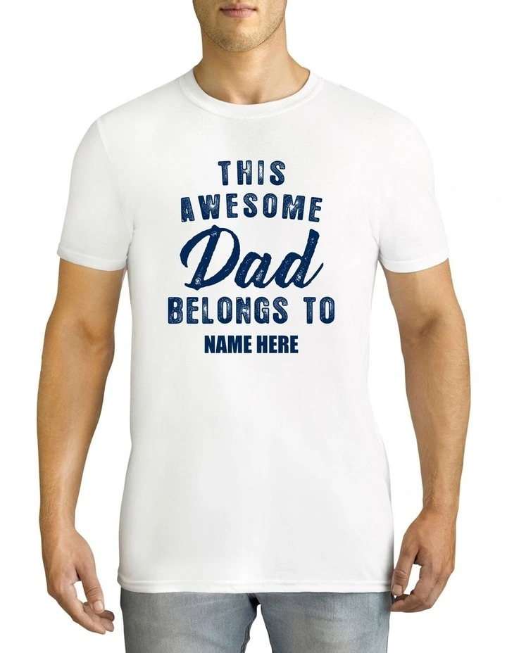 Men's Father's Day Awesome Dad Personalised Cotton T Shirt