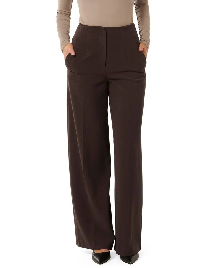 Freya High Waist Wide Leg Pants in Chocolate