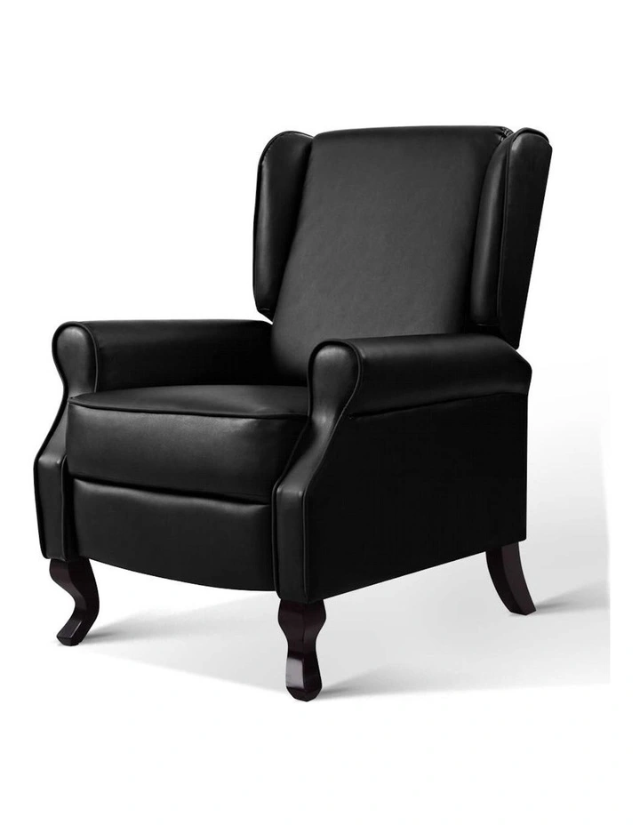 Recliner Armchair Lounge in Black Leather