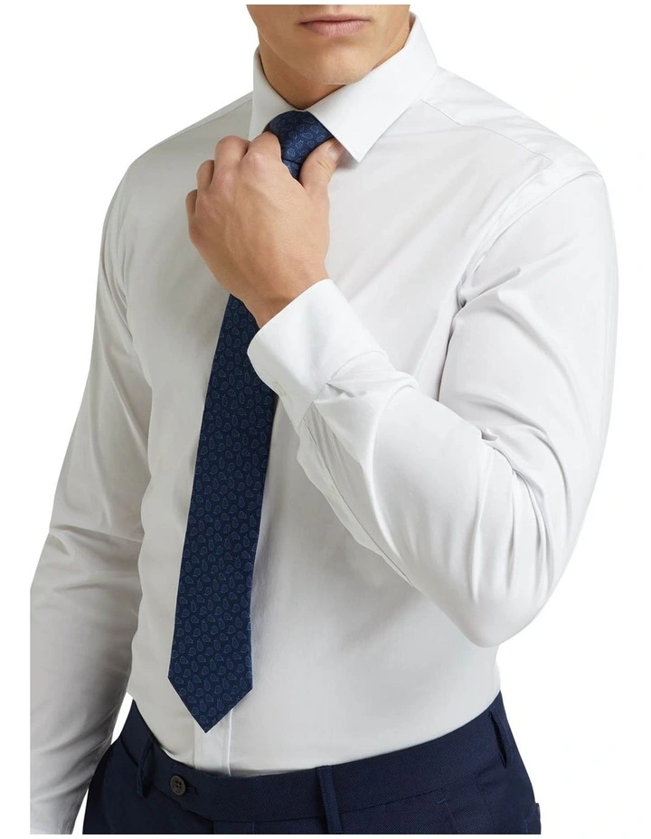 White Stretch Travel Shirt in White