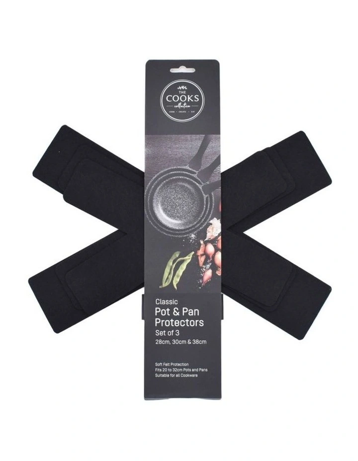 Pot and Pan Protectors Set of 3 in Black