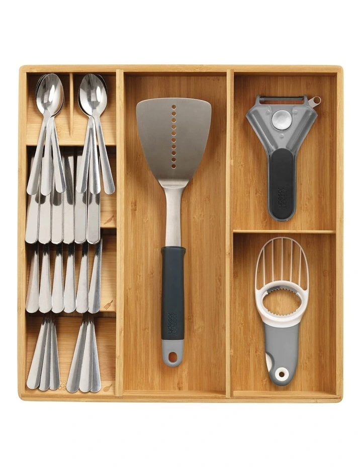 Drawer Store Bamboo Cutlery, Utensil & Gadget Organiser
