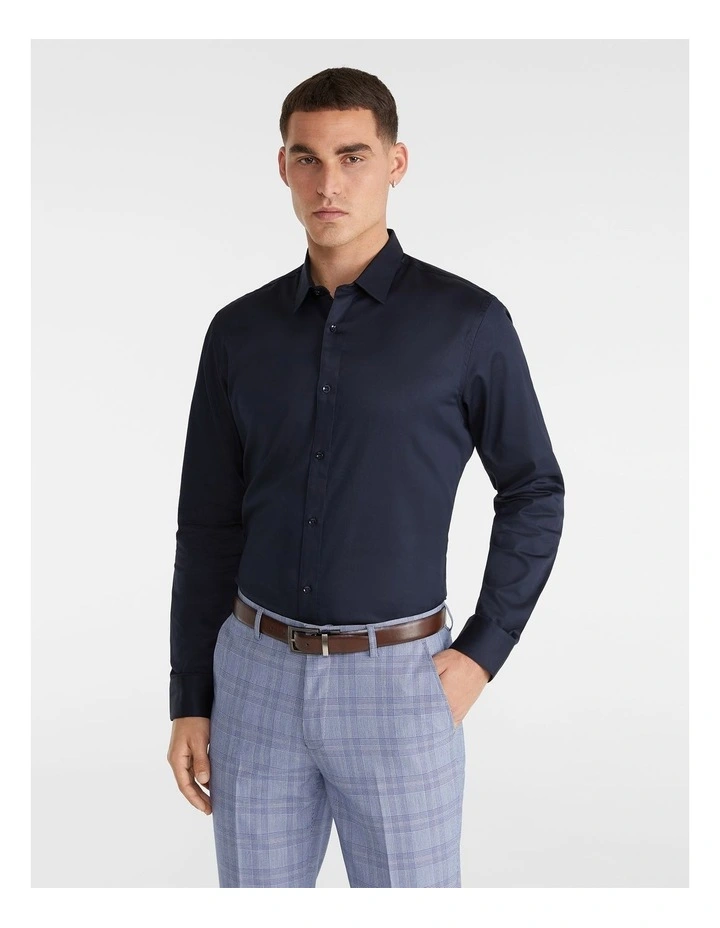 Mission Slim Fit Dress Shirt in Navy