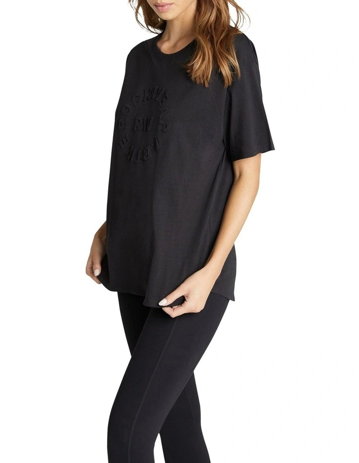 Embossed Boyfriend Tee in Black