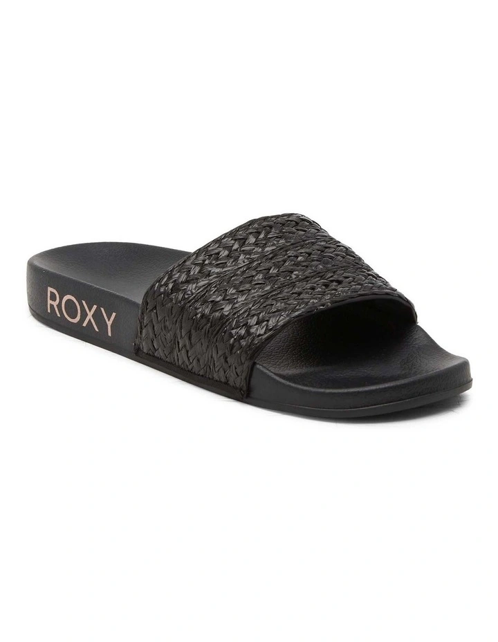 Slippy Black Jute Slides
