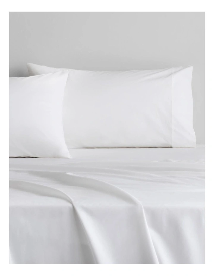 Byren Percale Fitted Sheet in White