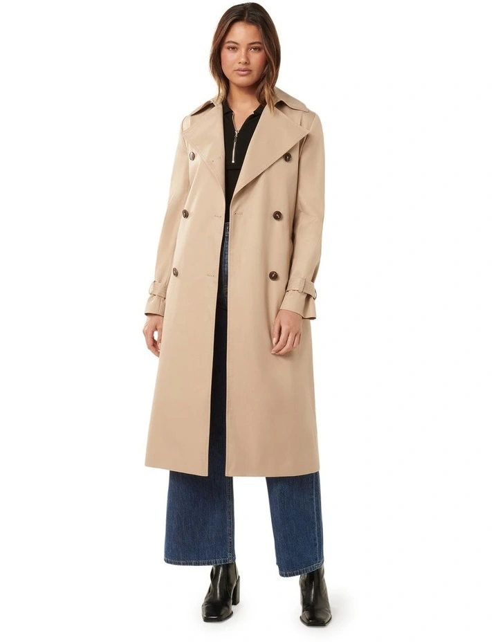Payton Soft Trench Coat in Beige