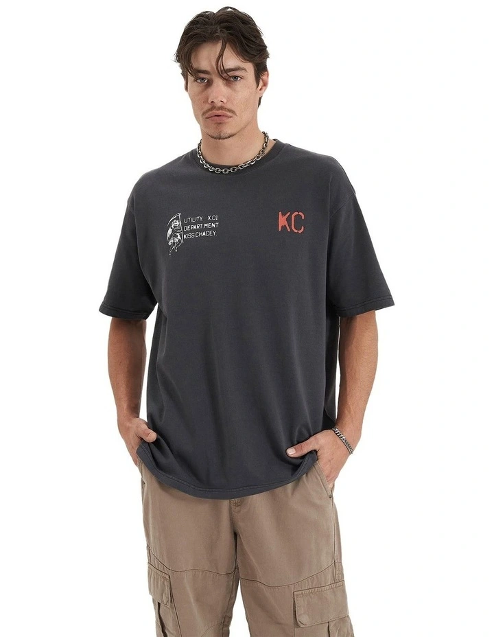 Altered Heavy Box Fit Tee in Pigment Black