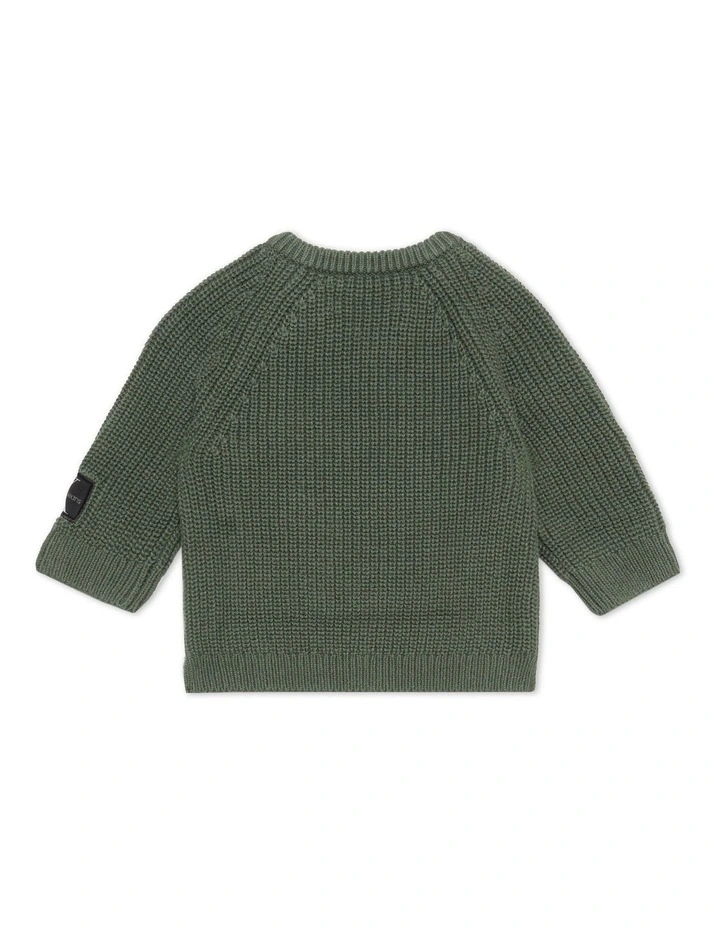 Monogram Badge Sweater in Thyme