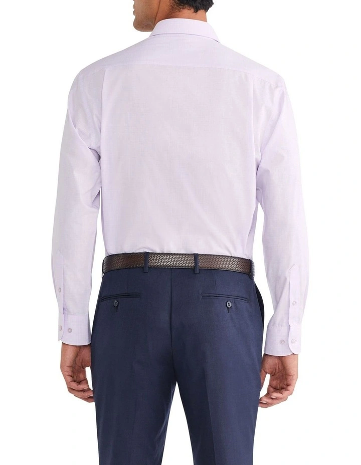 Classic Long Sleeve Micro Check Shirt in Lilac