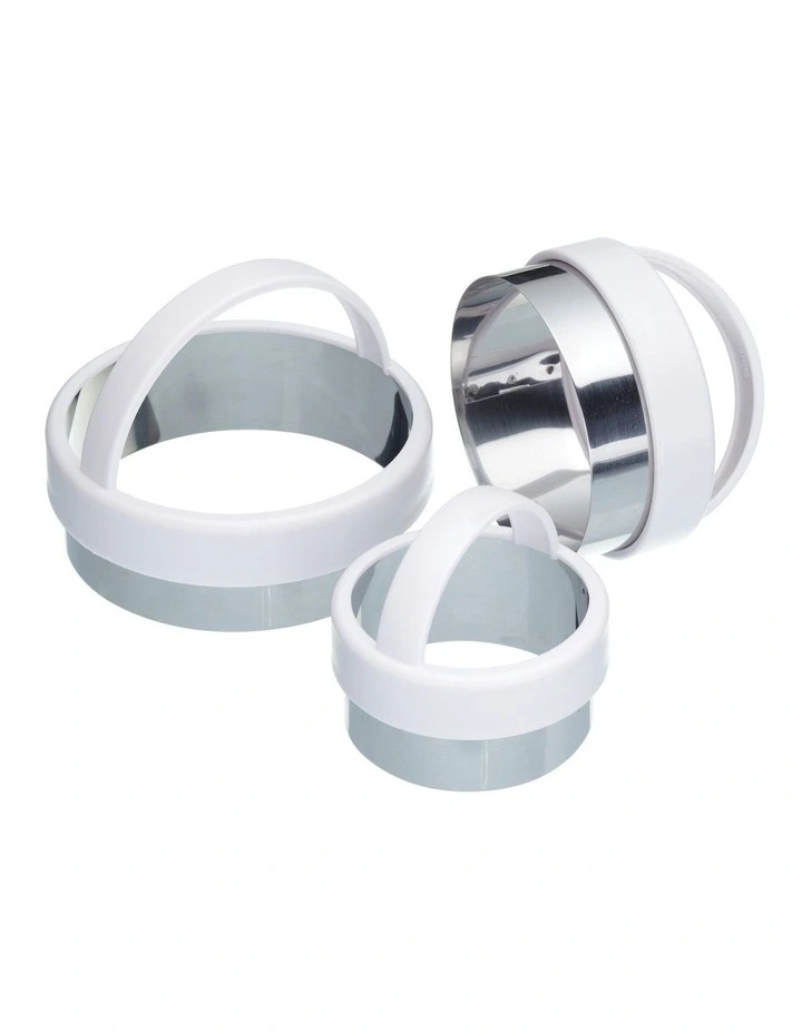 Plain Pastry Cutter Set of 3 in White