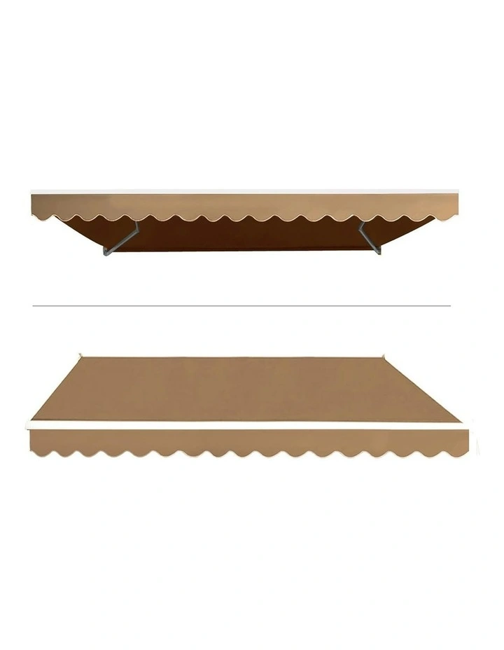 Retractable Folding Arm Awning Motorised Sunshade 4x2.5m in Beige