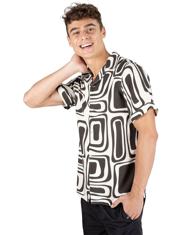Swirl Bamboo Shirt in Black