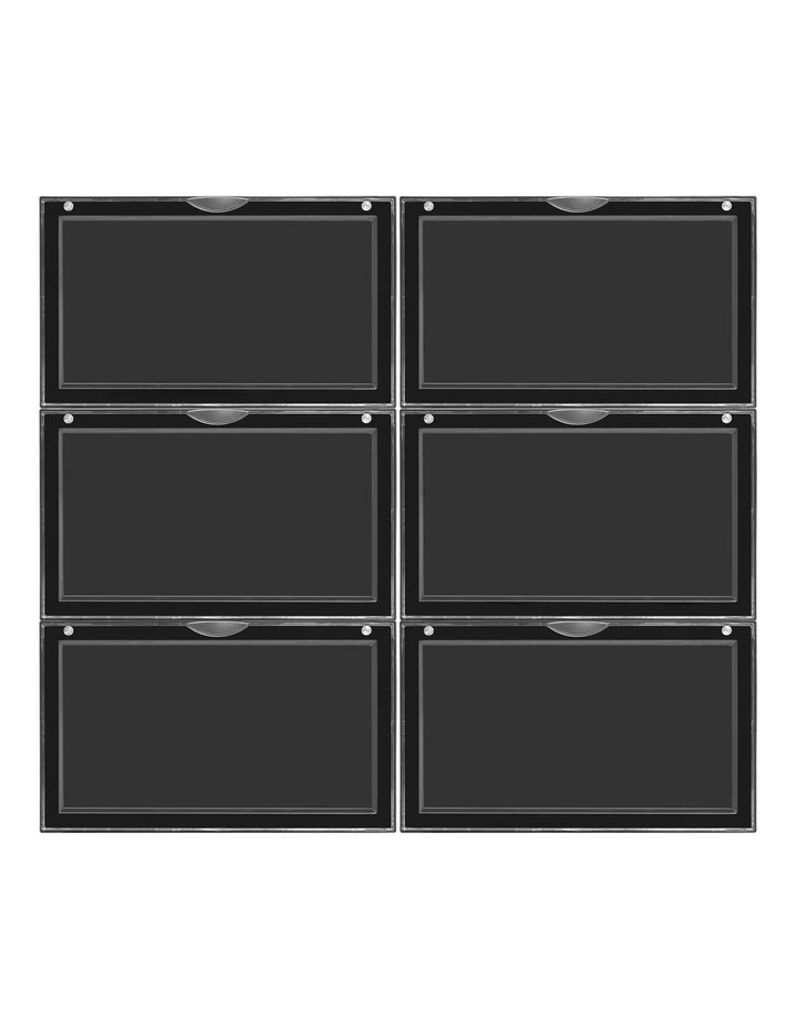 Kicks Side Display Stackable Shoe Storage Box 6 Pack in Black