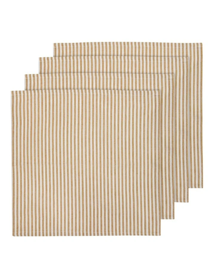 Pinstripe Napkin 4 Pack in Toffee
