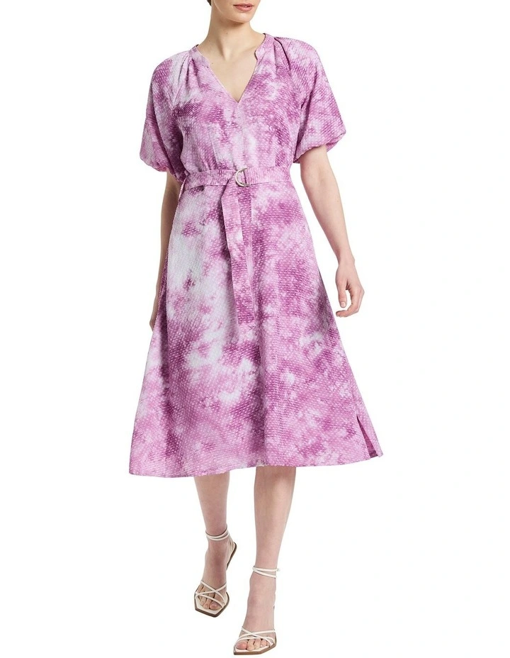 Coralie Textured Dress in Dusk Multi