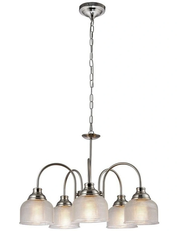 Aviva 5 Light Chandelier Satin Chrome