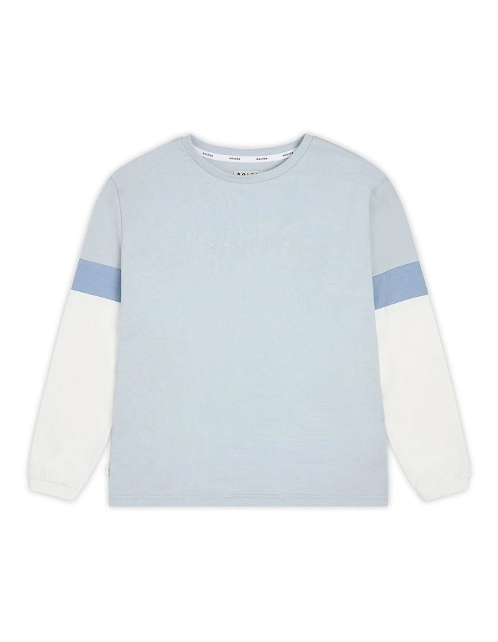 The Fairns Long Sleeve Tee 3-7years in Light Blue Combo