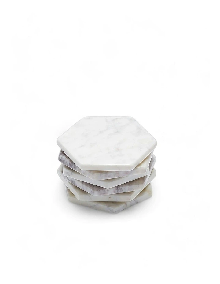 Handmade Marble Coasters Set of 6 in Grey
