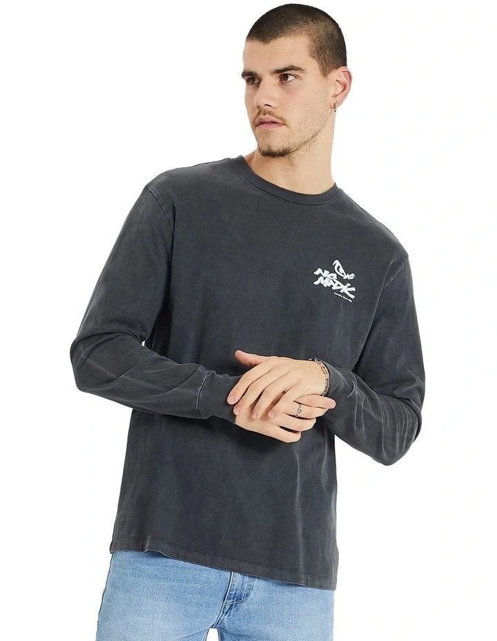 Souvenir Heavy Relaxed Long sleeve Tee in Pigment Asphalt
