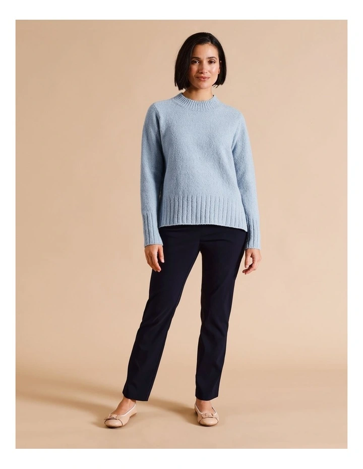 Sustainable Viscose Blend Wardrobe Staple Straight Pant in Navy