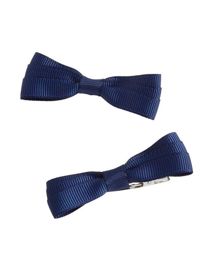 Grosgrain Bow Duck Clip in Navy