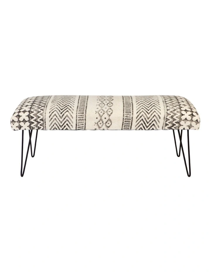 Carina Upholstered Entryway Bench 120cm in Cream