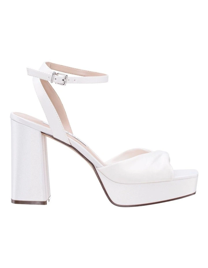 Stacie Sandals in Ivory Satin