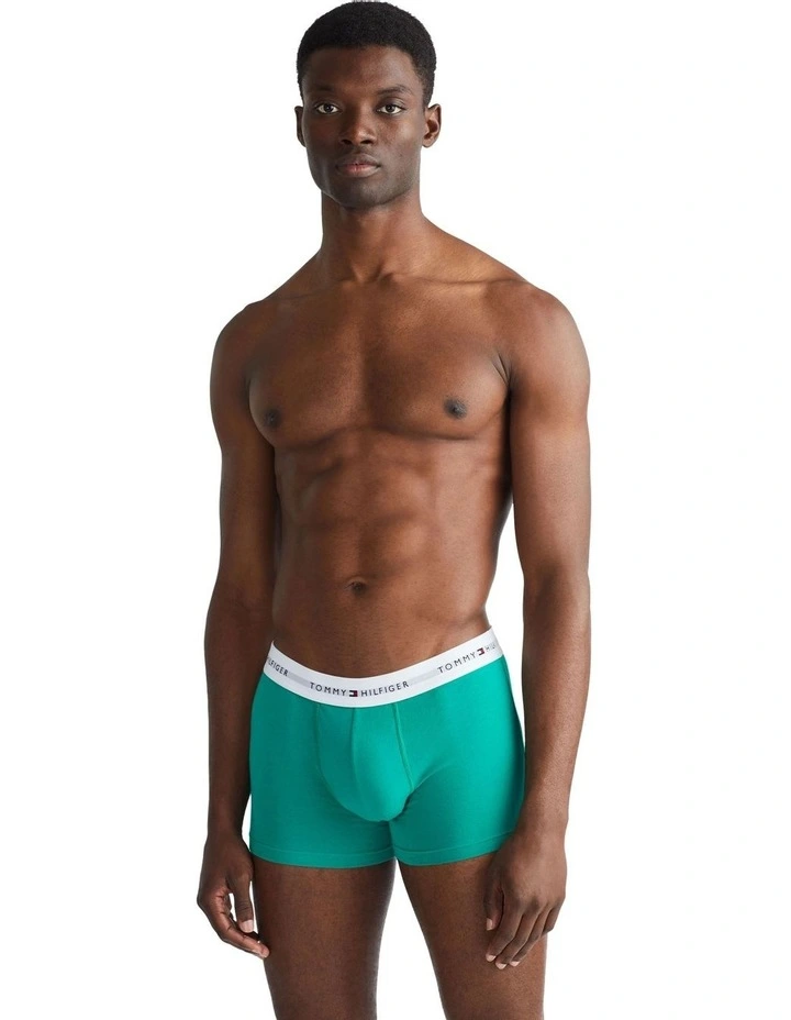 3-Pack Essential Logo Waistband Trunks in White