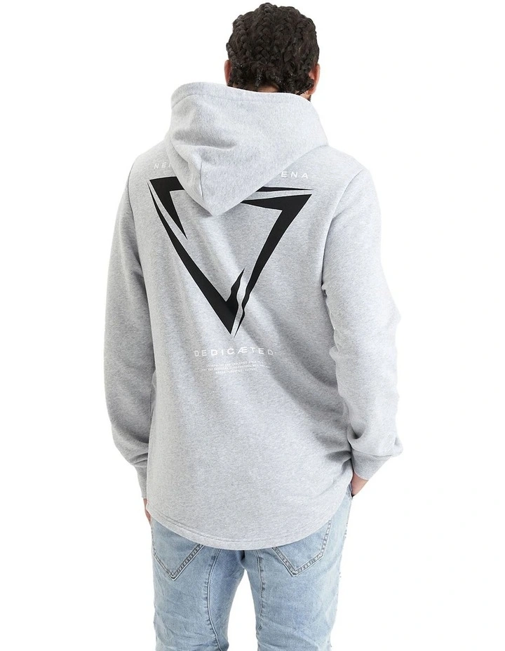 Eight Rank Hooded Dual Curved Sweater in Grey Marle
